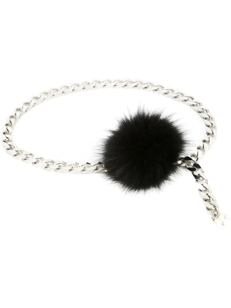 Ingie Paris pompom detail chain belt